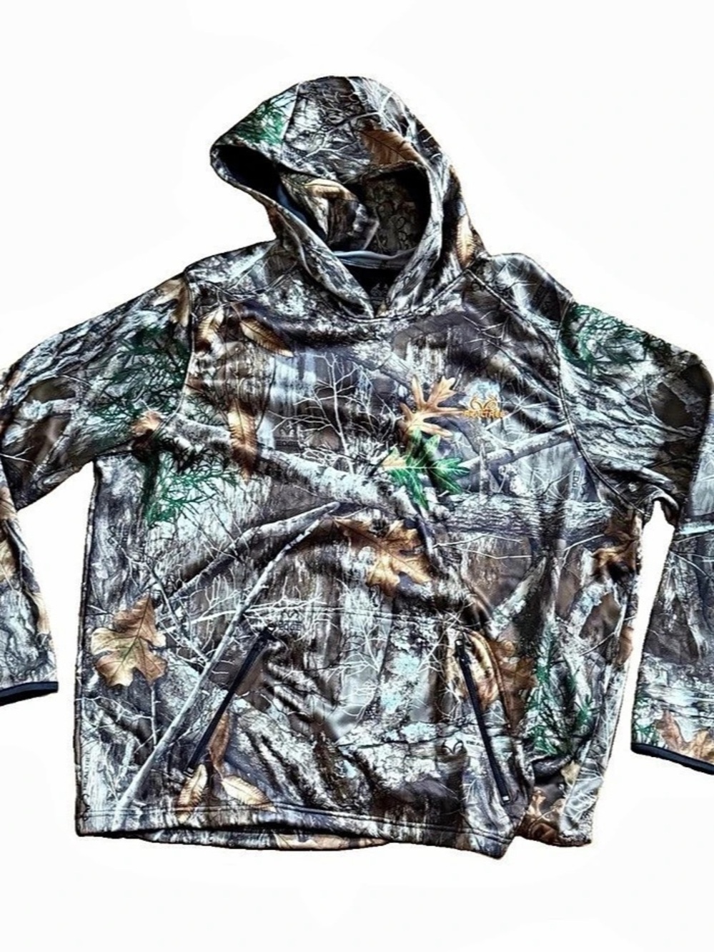 Realtree Edge Camo Performance Pullover Hoodie Gray & Brown 2XL
